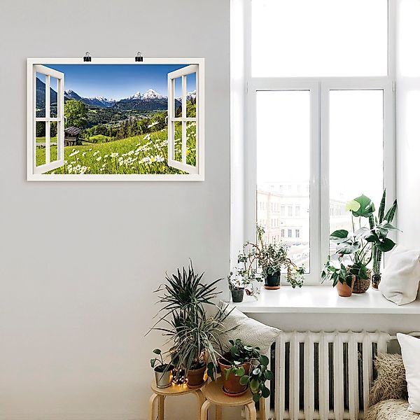 Artland Wandbild Fensterblick Bayerischen Alpen, Berge günstig online kaufen