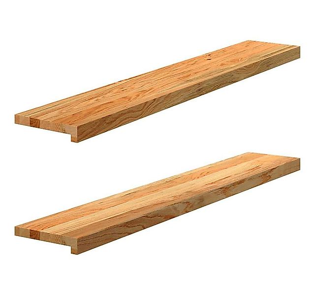 vidaXL Fensterbank, Fensterbänke 2 Stk. Hellbraun 120x20x2 cm Massivholz Ei günstig online kaufen