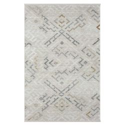 Heller Muster Teppich rechteckig in Cremefarben Hellgrau günstig online kaufen