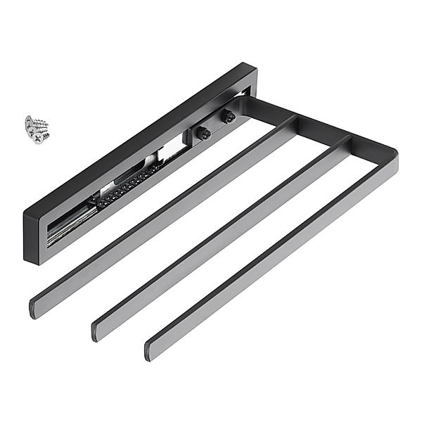 SOTECH Handtuchauszug STYLE 3 Armig Schwarz 325 mm Auszugsweg 145 mm günstig online kaufen