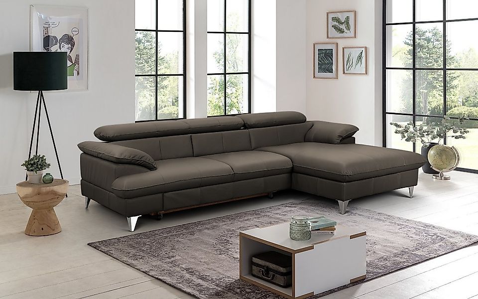 COTTA Ecksofa David Echtleder, Echtleder mit Schlaffunktion & Bettkasten günstig online kaufen