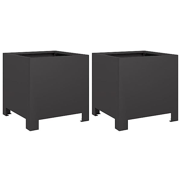 vidaXL Blumentopf Pflanzkübel 2 Stk. Schwarz günstig online kaufen