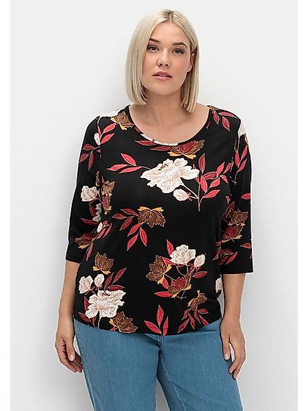 Sheego 3/4-Arm-Shirt Große Größen mit Blumenprint, aus Viskosejersey günstig online kaufen