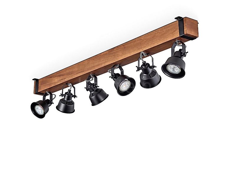 hofstein Deckenleuchte moderne Deckenlampe aus Metall/Holz in Schwarz/Dunke günstig online kaufen