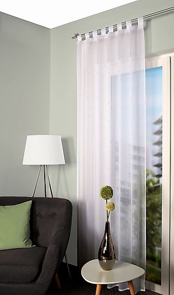 HOME WOHNIDEEN Vorhang "LOLA" Schlaufen 1 Stk. tlg. Schlaufenschal bestickt günstig online kaufen