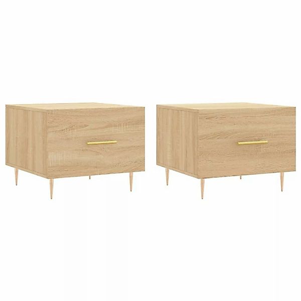 vidaXL Couchtische 2 Stk. Sonoma-Eiche 50x50x40 cm Holzwerkstoff Modell 3 günstig online kaufen