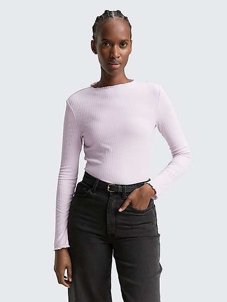 TOM TAILOR Denim Langarmshirt T-Shirt Ripp Langarmshirt mit Stehkragen günstig online kaufen