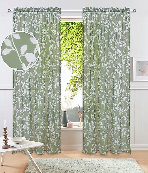 my home Gardine "Issoire" Stangendurchzug 1 Stk. tlg. Wohnzimmer, Schlafzim günstig online kaufen