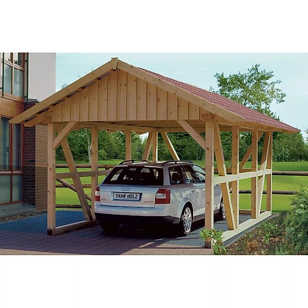 Skan Holz Fachwerk-Einzelcarport Schwarzwald 424 cm x 772 cm günstig online kaufen