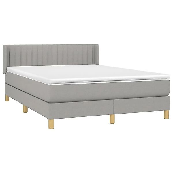 vidaXL Boxspringbett mit Matratze Hellgrau 140x200 cm Stoff 3130433 günstig online kaufen