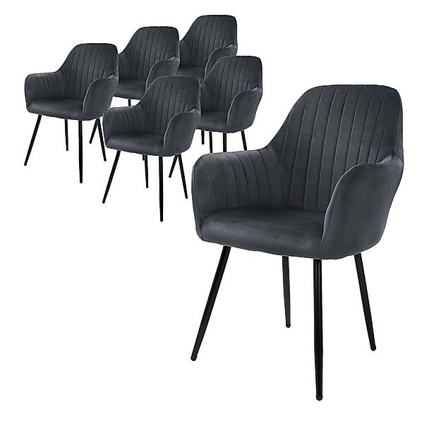 ML-DESIGN Stuhl Esszimmerstuhl mit Rücken- und Armlehnen, Metallbeine Samt günstig online kaufen