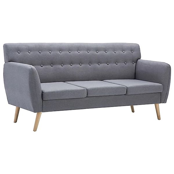 vidaXL 3-Sitzer-Sofa Stoff 172x70x82 cm Hellgrau günstig online kaufen
