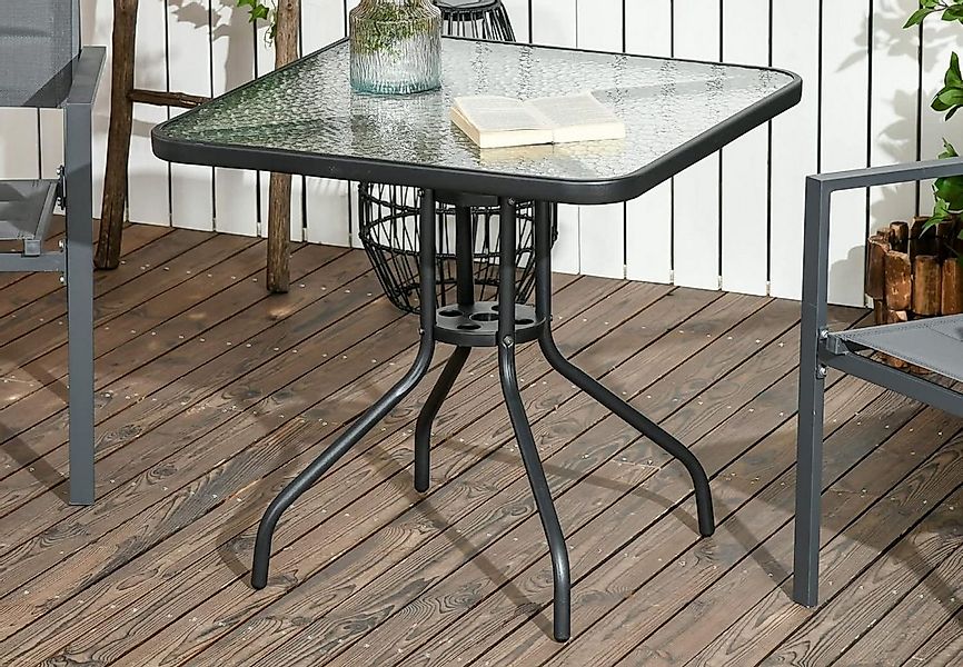 Home Collective Gartentisch Bistrotisch, Glasplatte & schwarzes Metallgeste günstig online kaufen