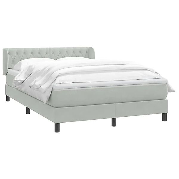 vidaXL Boxspringbett mit Matratze Hellgrau 160x220 cm Samt 3317823 günstig online kaufen