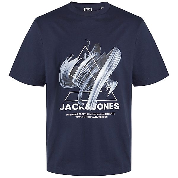 Jack&Jones T-Shirt mit Print Farbe blau Größe: 3XL günstig online kaufen
