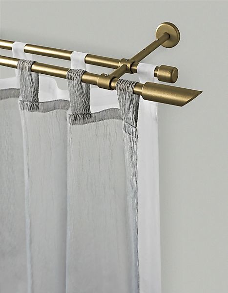 GARESA Gardinenstange »ZYLI« Ø 16 mm 2 läufig-läufig Wunschmaßlänge;Träger; günstig online kaufen