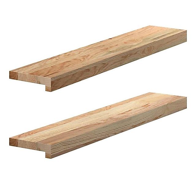 vidaXL Stufenmatte Fensterbänke 2 Stk. Unbehandelt 80x15x2 cm Massivholz Ei günstig online kaufen