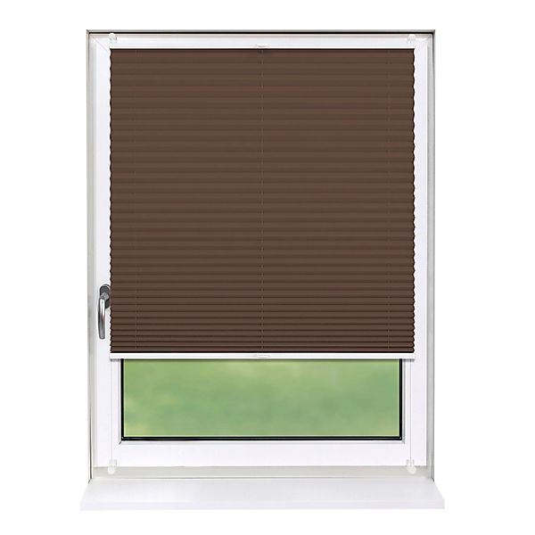 Deco-Raum Plissee Basic ohne Bohren 120x150cm Braun Blickdicht Klemmfix günstig online kaufen