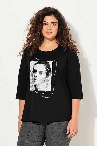 Ulla Popken T-Shirt Shirt bedruckt Rundhals 3/4-Arm günstig online kaufen