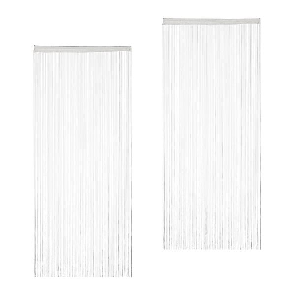 relaxdays Fadenvorhang weiß, 2er Pack 90x245cm günstig online kaufen