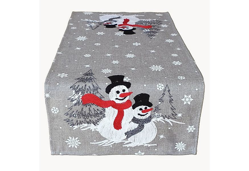texpot Tischdecke Stickerei Schneemann Tischläufer Weihnachten Winter (1-tl günstig online kaufen