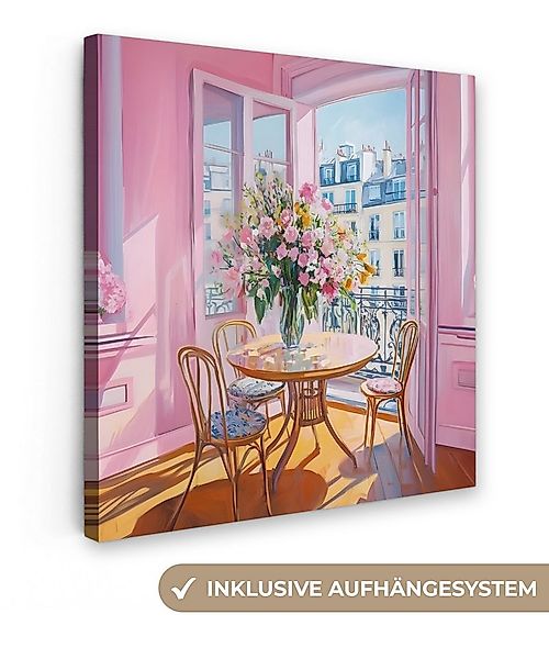 OneMillionCanvasses® Leinwandbild Rosa - Stadt - Blumen, Fotodruck (1 St), günstig online kaufen