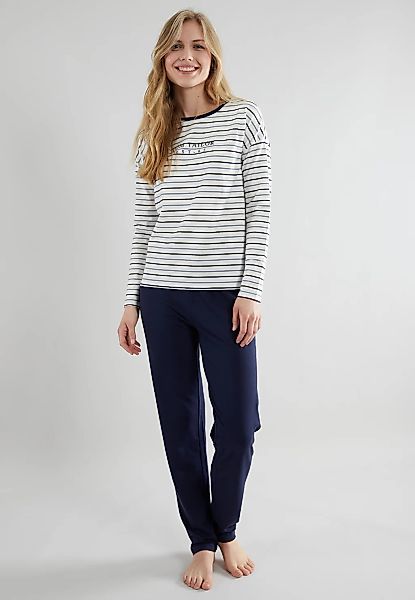 TOM TAILOR Pyjama "Zaria" 2 gestreiftes Oberteil, mit Rundhalsausschnitt un günstig online kaufen