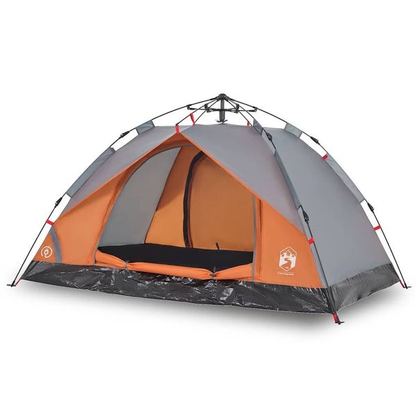 vidaXL Kuppelzelt Kuppel-Campingzelt 3 Personen Grau günstig online kaufen
