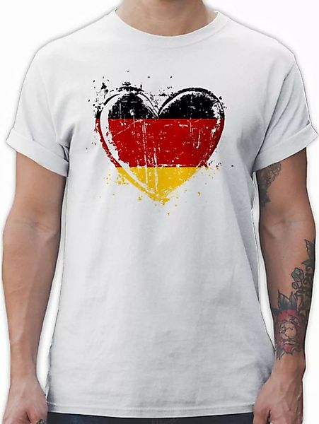 Shirtracer T-Shirt Deutschland Herz Motiv, Schwarz Rot Gold, Germany 2026 F günstig online kaufen