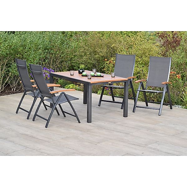 Merxx Toblino Set 5-tlg. mit Gartentisch Ausziehbar 150/200 x 90 cm günstig online kaufen