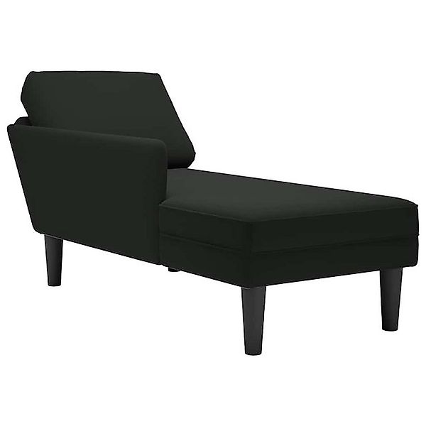 vidaXL Chaiselongue Chaiselongue mit Kissen und Rechter Armlehne Schwarz Sa günstig online kaufen