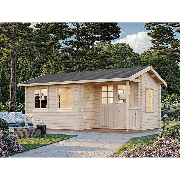 Palmako Susanna Holz-Gartenhaus Grau Satteldach Tauchgrundiert 510 cm x 300 günstig online kaufen