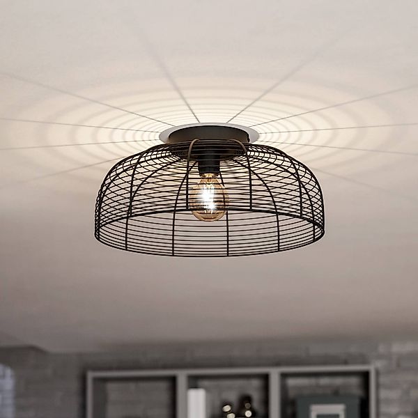 Deckenleuchte Rinroe, Ø 45 cm, schwarz, Stahl günstig online kaufen