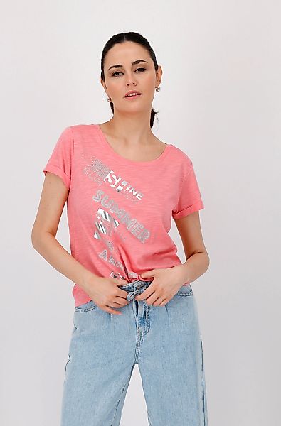 Monari Rundhalsshirt, mit Folienglanzdruck günstig online kaufen
