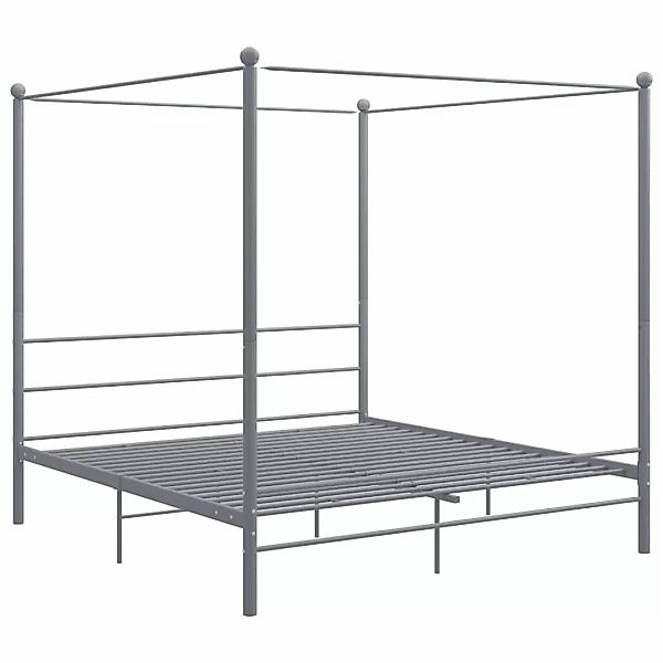 Himmelbett Grau Metall 180x200 Cm günstig online kaufen