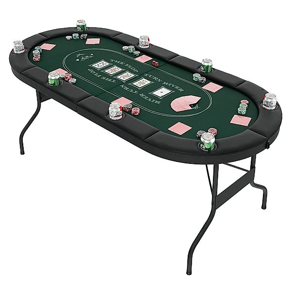 COSTWAY Spieltisch, Pokertisch, klappbar 182 x günstig online kaufen