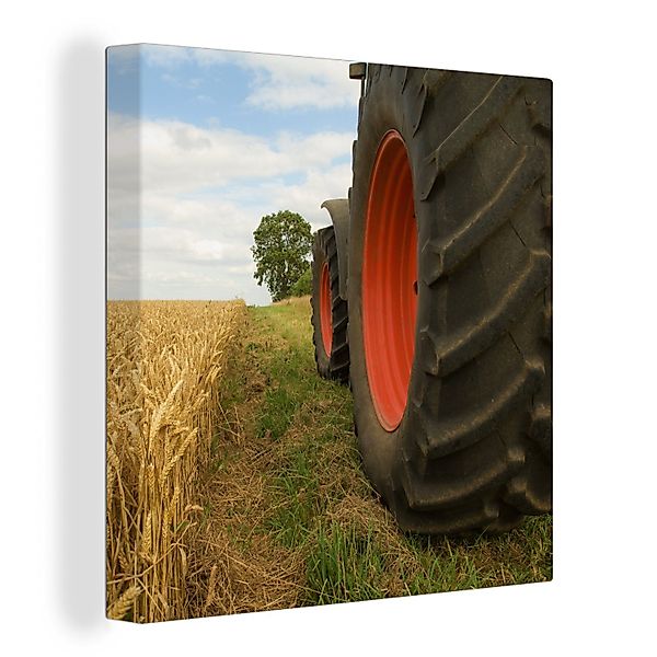 OneMillionCanvasses® Leinwandbild Traktor - Räder - günstig online kaufen