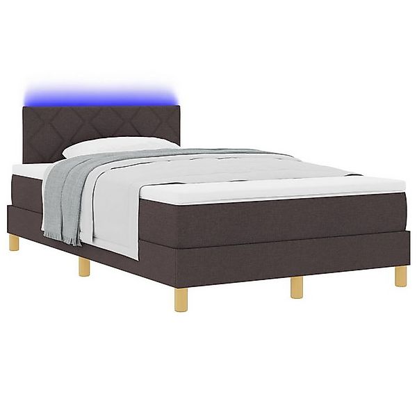 vidaXL Bett Boxspringbett mit Matratze & LED Dunkelbraun 120x200 cm Stoff ( günstig online kaufen