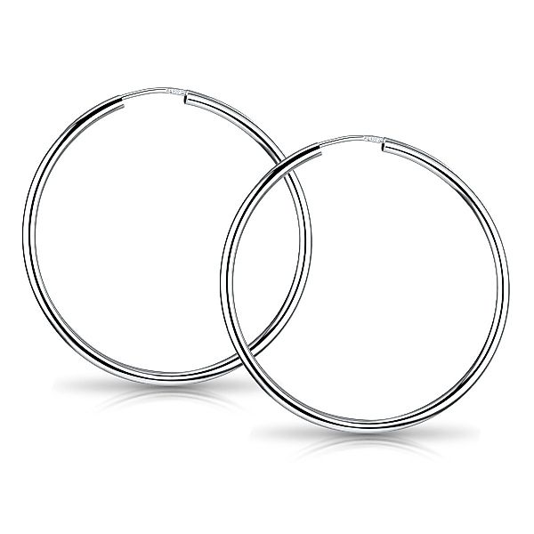 Materia Paar Creolen Damen Silber dünn günstig online kaufen