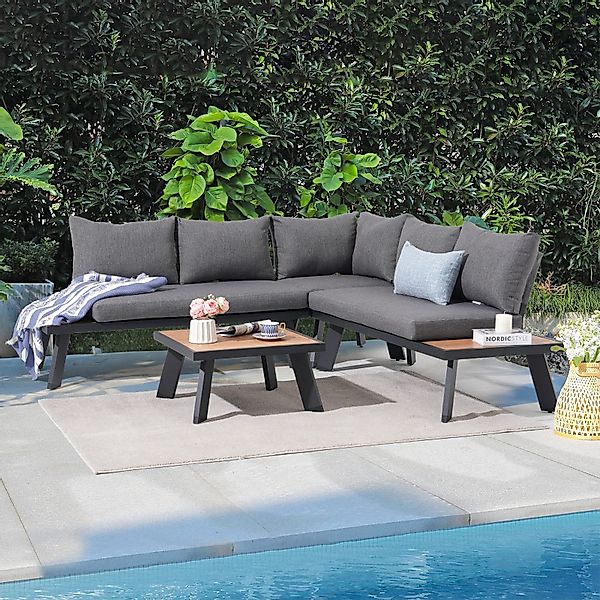 JOIVI Gartenlounge-Set Gartenlounge Set aus Aluminium, günstig online kaufen