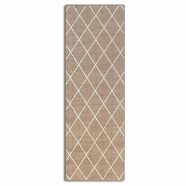 KARAT Teppichläufer Cosenza nach Maß mit Modernem Rautenmuster Beige 80 x 5 günstig online kaufen