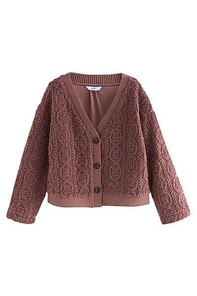 Next Cardigan Zopfstrickjacke mit Knöpfen aus Borg-Fleece (1-tlg) günstig online kaufen