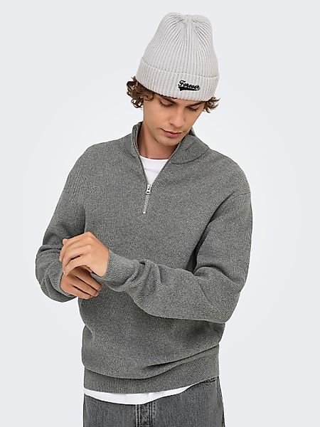 ONLY & SONS Strickpullover ONSPHIL REG 12 STRUC HALF ZIP KNIT NOOS günstig online kaufen