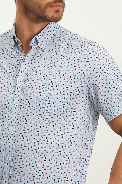 State Of Art Short Sleeve Hemd Druck Hellblau - Größe M günstig online kaufen