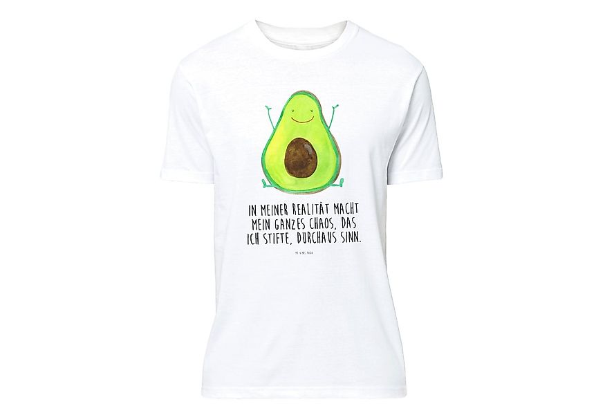 Mr. & Mrs. Panda T-Shirt Avocado Happy - Weiß - Geschenk, Schlafshirt, Vega günstig online kaufen