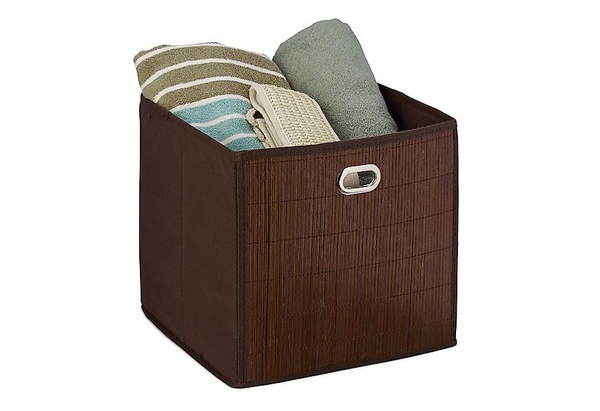 relaxdays Aufbewahrungskorb Bambus hoch, braun günstig online kaufen