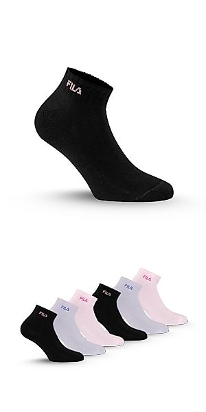 Fila Kurzsocken 6 Paar, Cotton-Mix, Rippenbündchen, Logoschriftzug, Multipa günstig online kaufen