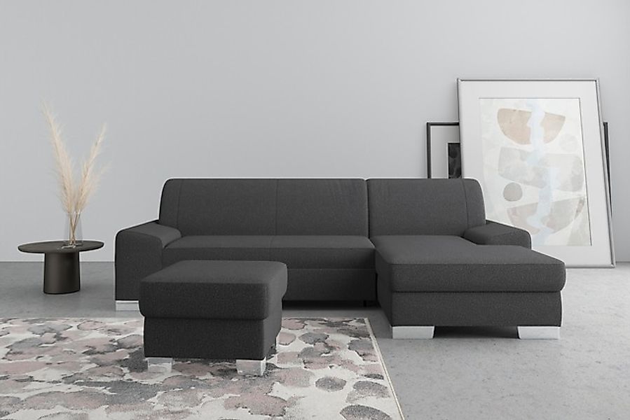 DOMO collection Ecksofa »Anzio L-Form, whlw. Bettfunktion, Federkern, hochw günstig online kaufen