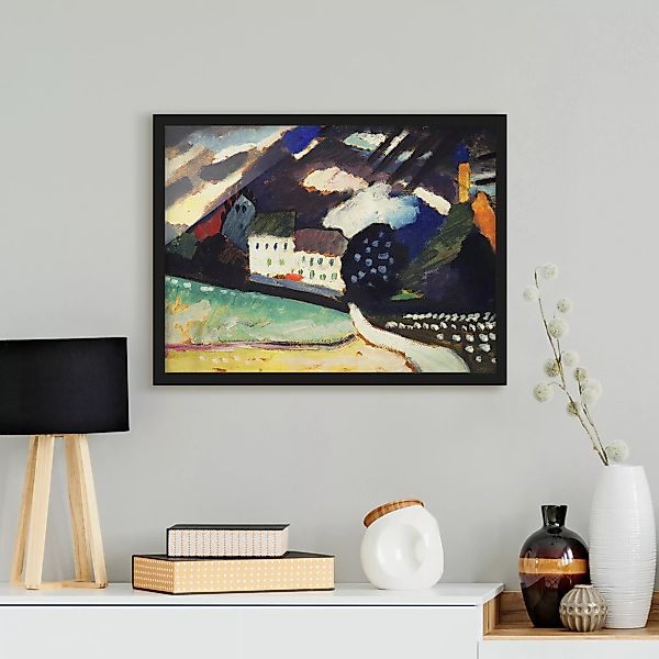 Bild mit Rahmen Kunstdruck - Querformat Wassily Kandinsky - Schloss und Kir günstig online kaufen