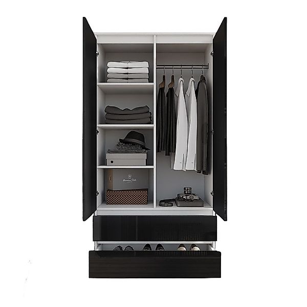 Furnica Kleiderschrank weiß matt Garderobe, 2 günstig online kaufen